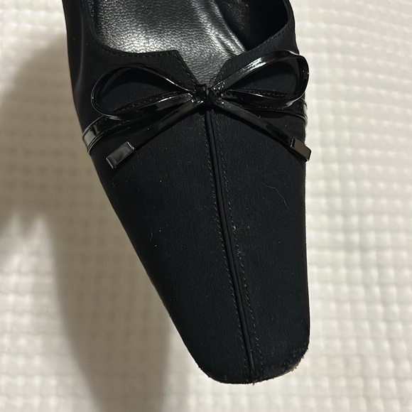 Vaneli Black Square Toe Kitten Heels Bow Size 10N - Picture 3 of 12